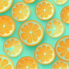 Ilustração de fundo pastel laranja padrão de fruta.