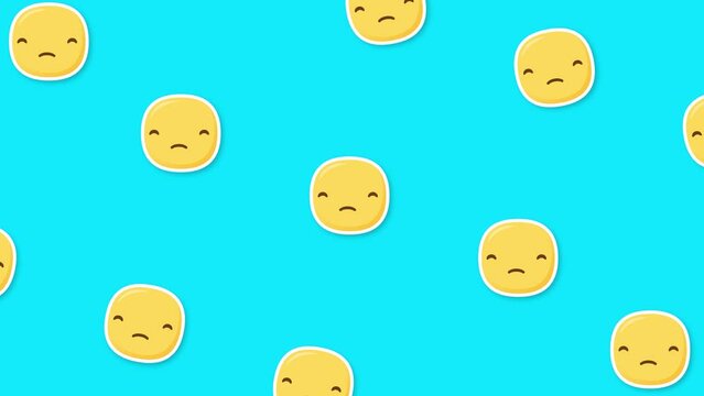 sad face emoji blue background