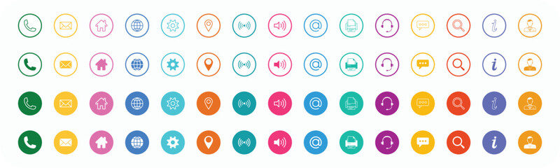 Set of contact, massage, mail, fax, icon EPS10 - Stock Vector