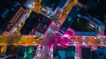 Neon City Street Lights, Generative AI