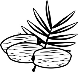 Dates fruit kurma icon. Doodle illustration icon
