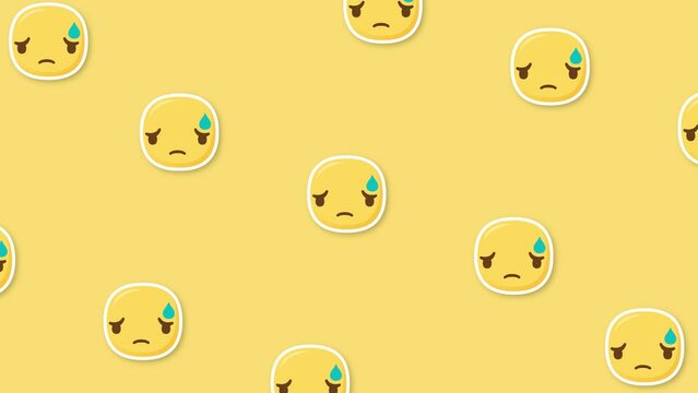 sweating emoji yellow background