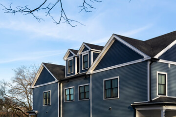 Multi- family house siding and dormer windows, Boston city, Massachusetts, USA