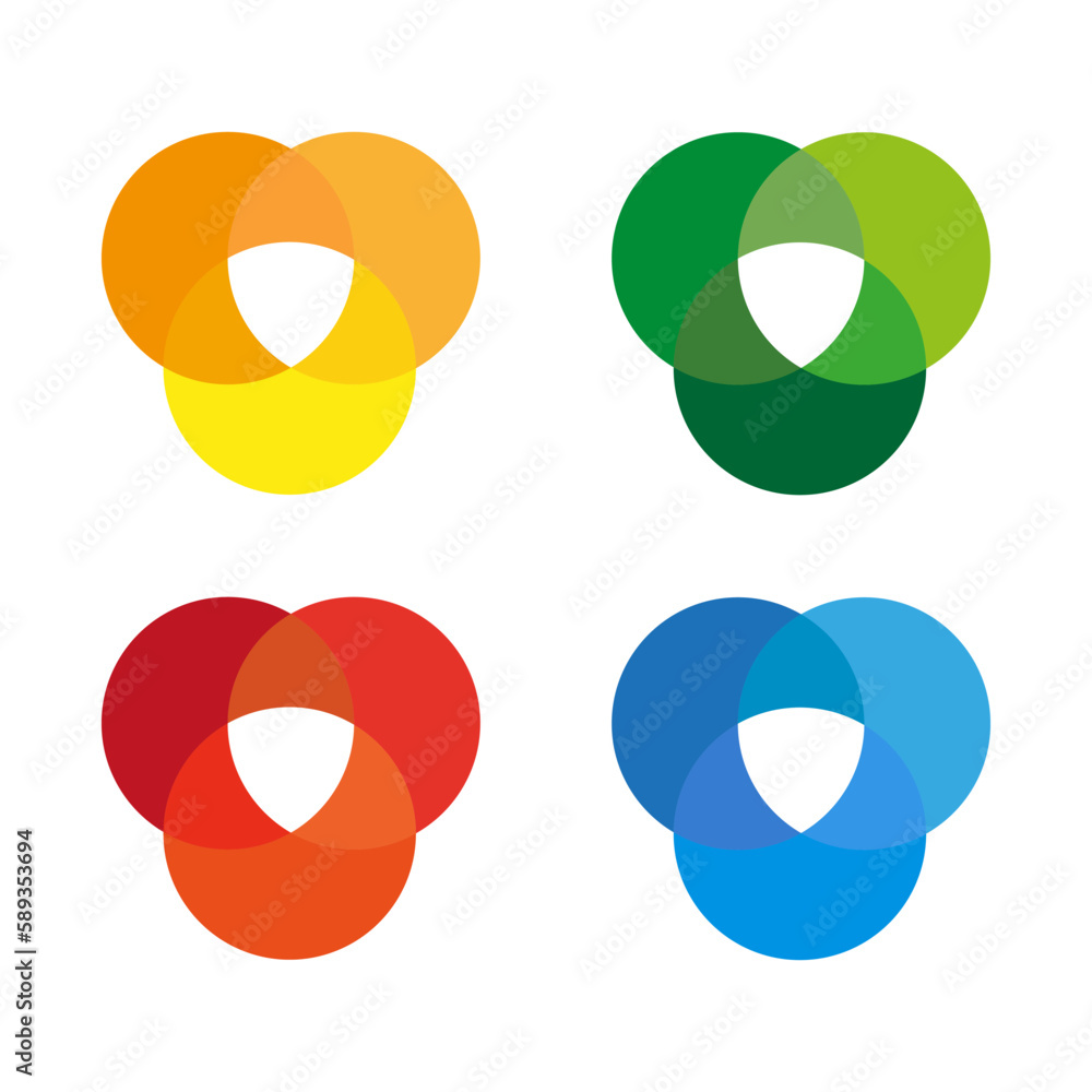 Poster colored intersecting circles. color background. design element. vector illustration.