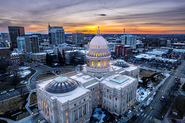 Idaho State Capitol at Sunset in Boise