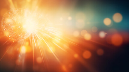 Obraz premium Abstract bokeh sun light with blurred sunrise nature background, Generative AI , illustration