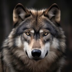 Intense Gaze: A Close-Up Portrait of a Captivating Wolf