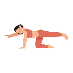 woman in leg lift yoga position