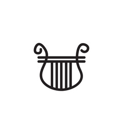 Lyra Lyre Music Outline Icon