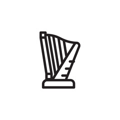 Harp Music String Outline Icon