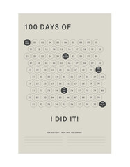 (Sketch) 100 Days challenge and goal Planner. Plan your day make dream happen.	