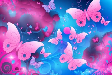 Obraz na płótnie Canvas background with butterflies