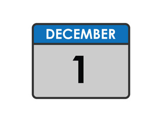 December 1th calendar icon vector. Concept of schedule. business and tasks. eps 10.