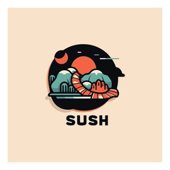 sushi vector logo, japanese delicious food