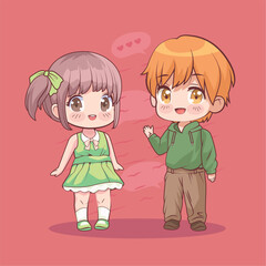 little kids lovers couple anime