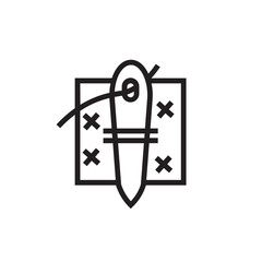 Fabric Needle Pin Outline Icon