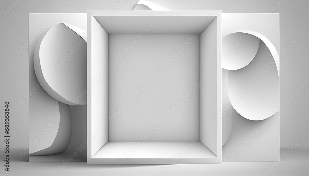 Poster blank white background vector illustration for design. 3d rendering. generative ai