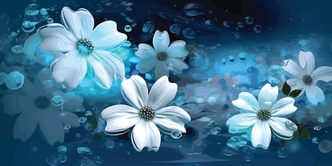 Droplets of Joy: A Delicate Floral Arrangement with Blue Hues
