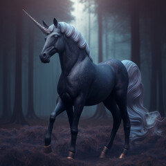 Obraz na płótnie Canvas Black Unicorn High Resolution 4k
