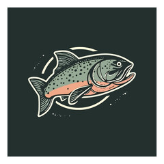 modern salmon fish vector logo