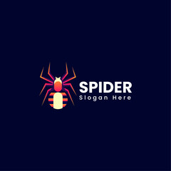 Vector Logo Illustration Spider Gradient Colorful Style