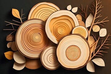 wood slices created using AI Generative Technology