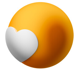 Like ball orange 3d render illustration