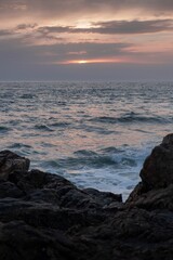 sunset on the beach , sunset over the sea 