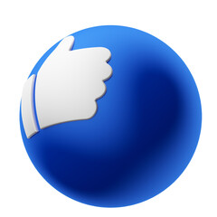 Like ball blue 3d render illustration