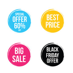 Special offer, best price, black Friday , big sale round brushstroke tag design vector