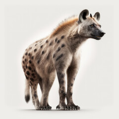 The Spotted hyena on white background. Generative AI