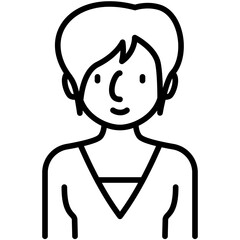 female avatar black outline icon