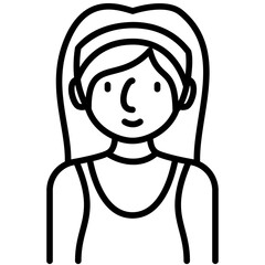 female avatar black outline icon