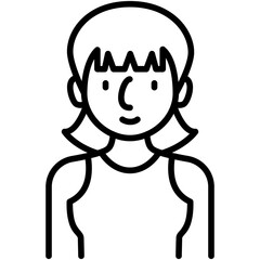 female avatar black outline icon