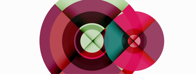 Fototapeta premium Circles with shadows trendy minimal geometric composition abstract background