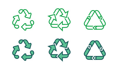 Recycle vector icon triangle arrow eco signs