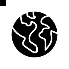 earth icon solid style vector