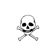 vector illustration doodle skull concept