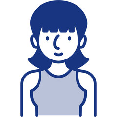 female avatar blue icon