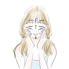 リンパマッサージ中の女性