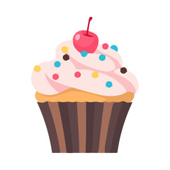 Sweet cupcake with creamy