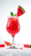 Fresh watermelon juice in glasses on the table