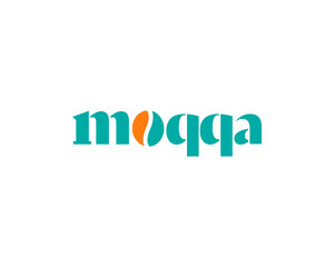 moqqa logotype lettermark with coffee bean in letter o
