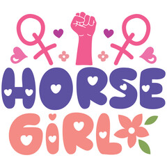 Horse Girl Boho Retro Style Happy Women's Day T-shirt And SVG Design. Mom Mother SVG Quotes T-shirt And SVG Design, Vector EPS Editable File, Can You Download This File.