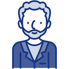 elder male avatar blue icon