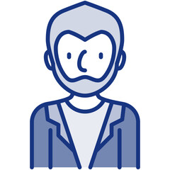 elder male avatar blue icon