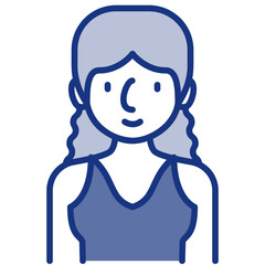 Obraz premium elder female avatar blue icon