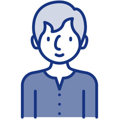elder male avatar blue icon