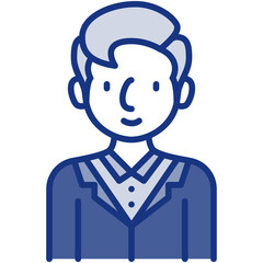 elder male avatar blue icon