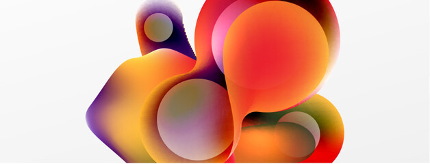 Fluid abstract background, round shapes and circle flowing design for wallpaper, banner, background or landing